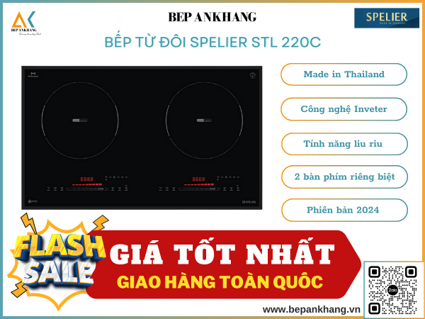 Bếp từ đôi Spelier STL 220C phiên bản 2024 - Made In Thailand 